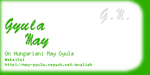 gyula may business card